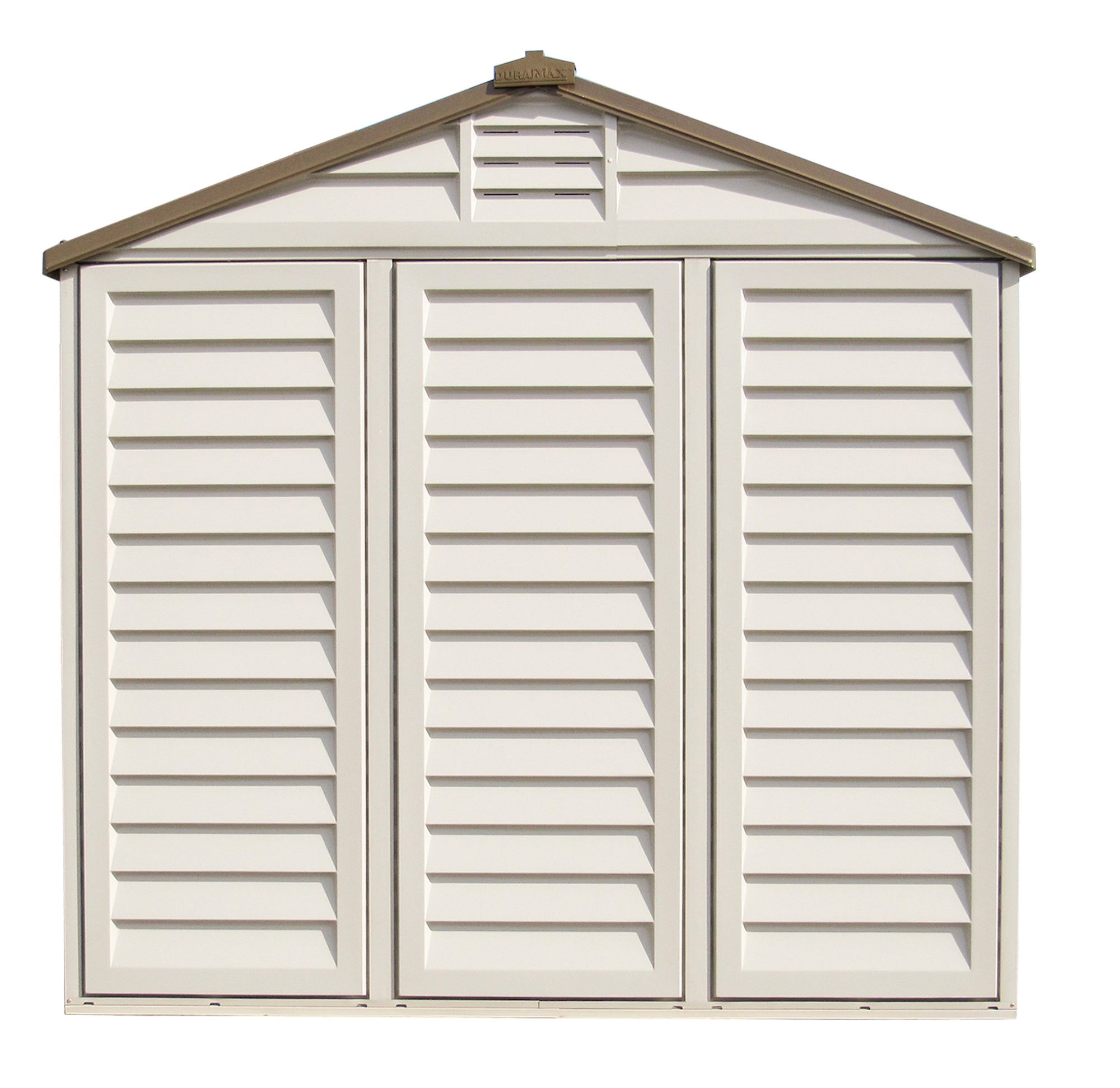 DuraMax 8ft x 8ft DuraPlus Vinyl Shed Kit with Foundation and Window - Backyard Livings