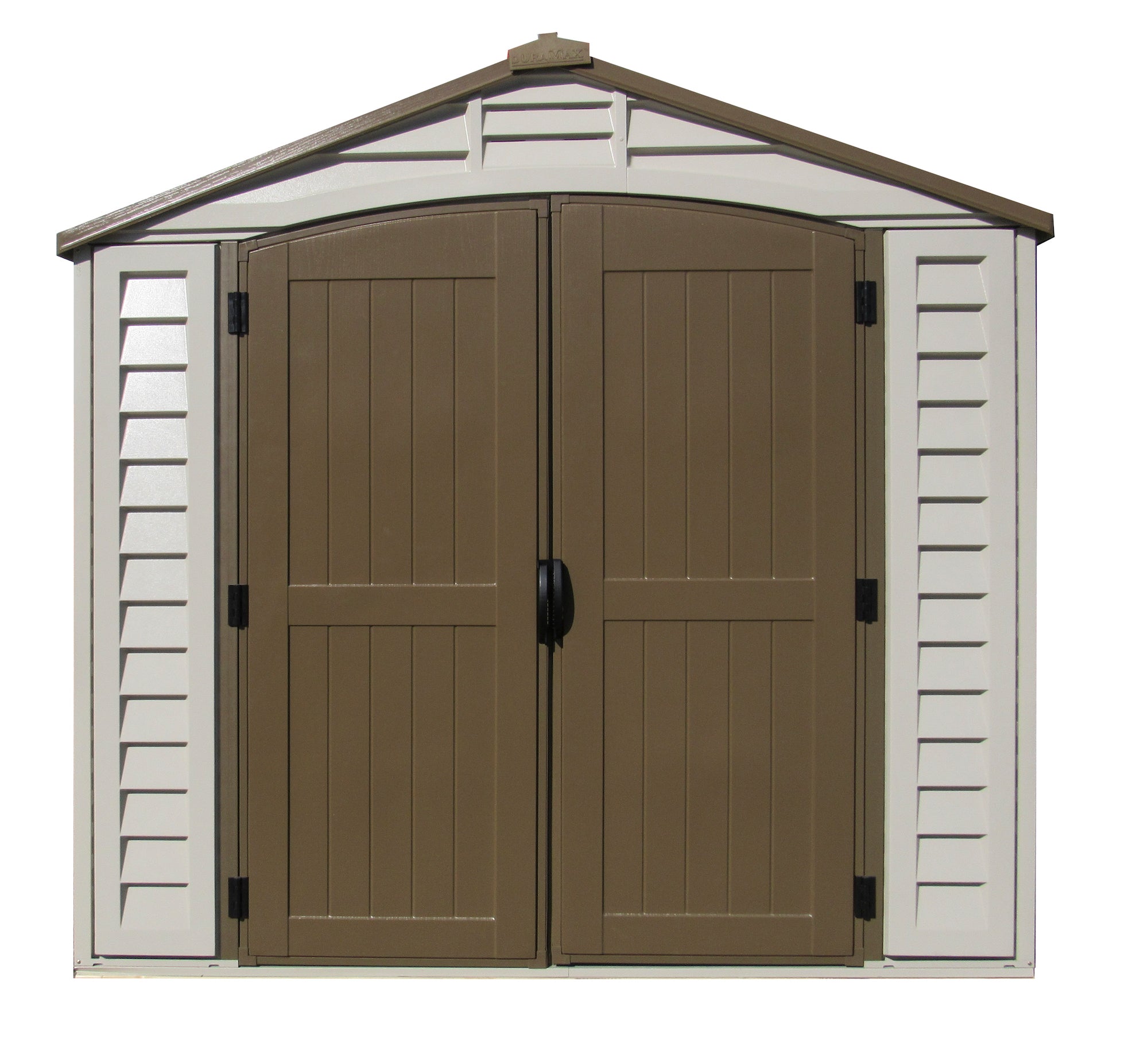 DuraMax 8ft x 8ft DuraPlus Vinyl Shed Kit with Foundation and Window - Backyard Livings