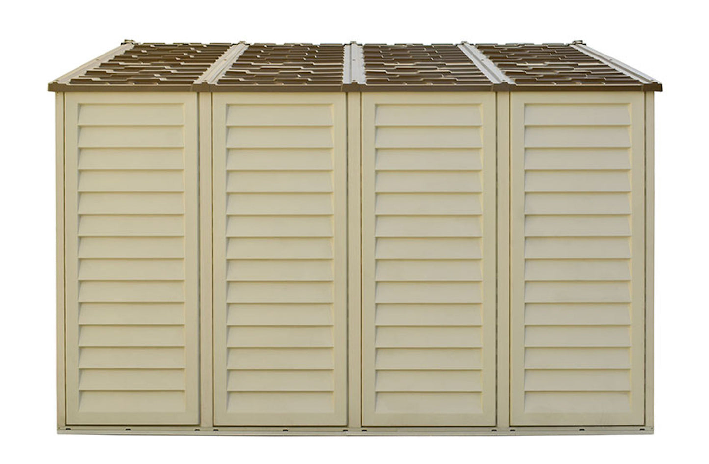 DuraMax 10.5ft x 10.5 ft Woodbridge Plus Vinyl Shed w/ Foundation Kit & Window