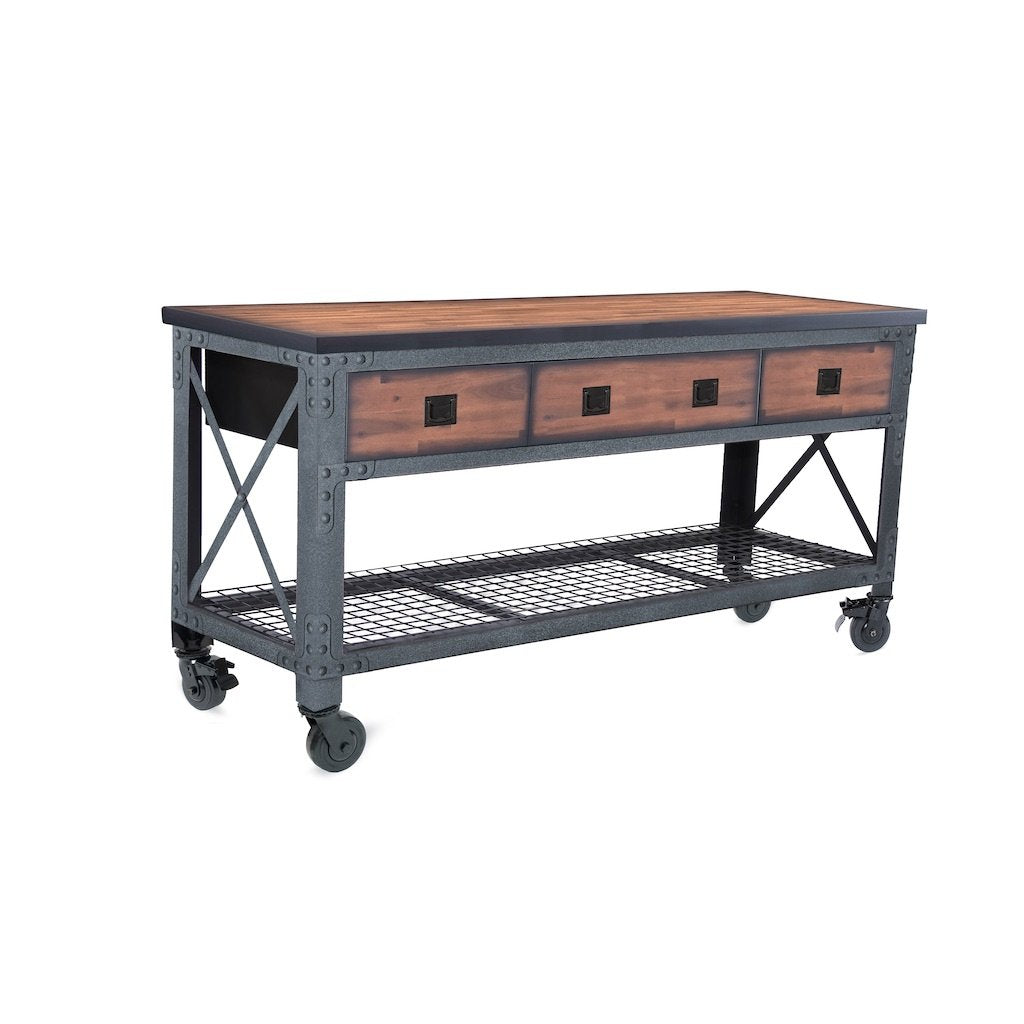 Duramax garage storage Duramax Rolling Workbench Furniture 72 in. x 24 in. with 3 Drawers, for Home, Garage, Workshop