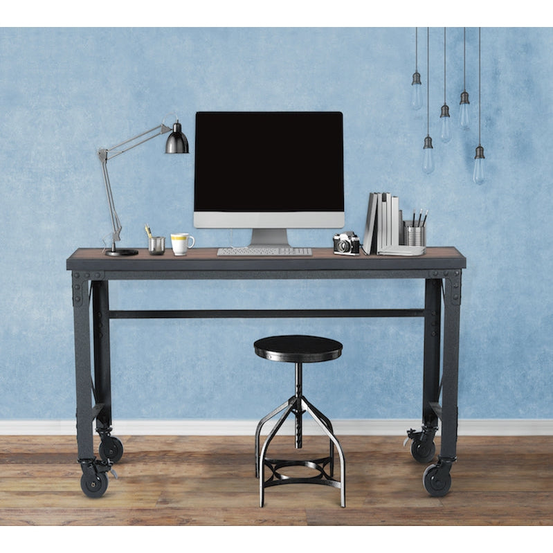 Durasheds furniture Duramax Rolling Industrial Desk with Wooden Top (4 Size Options)