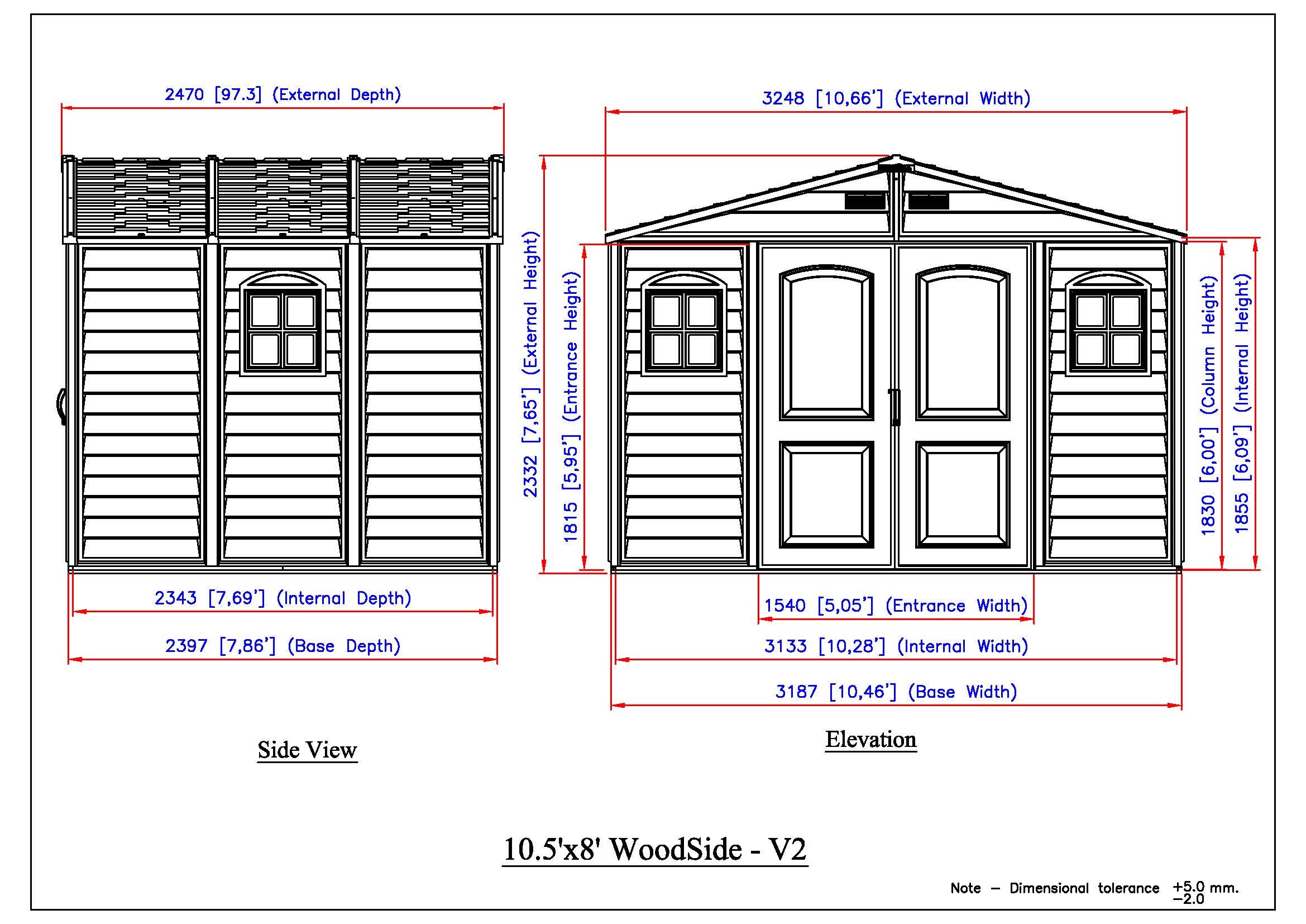 Duramax Woodside Plus 10.5x8 Vinyl Resin Outdoor Storage Shed With Foundation Kit - Backyard Livings