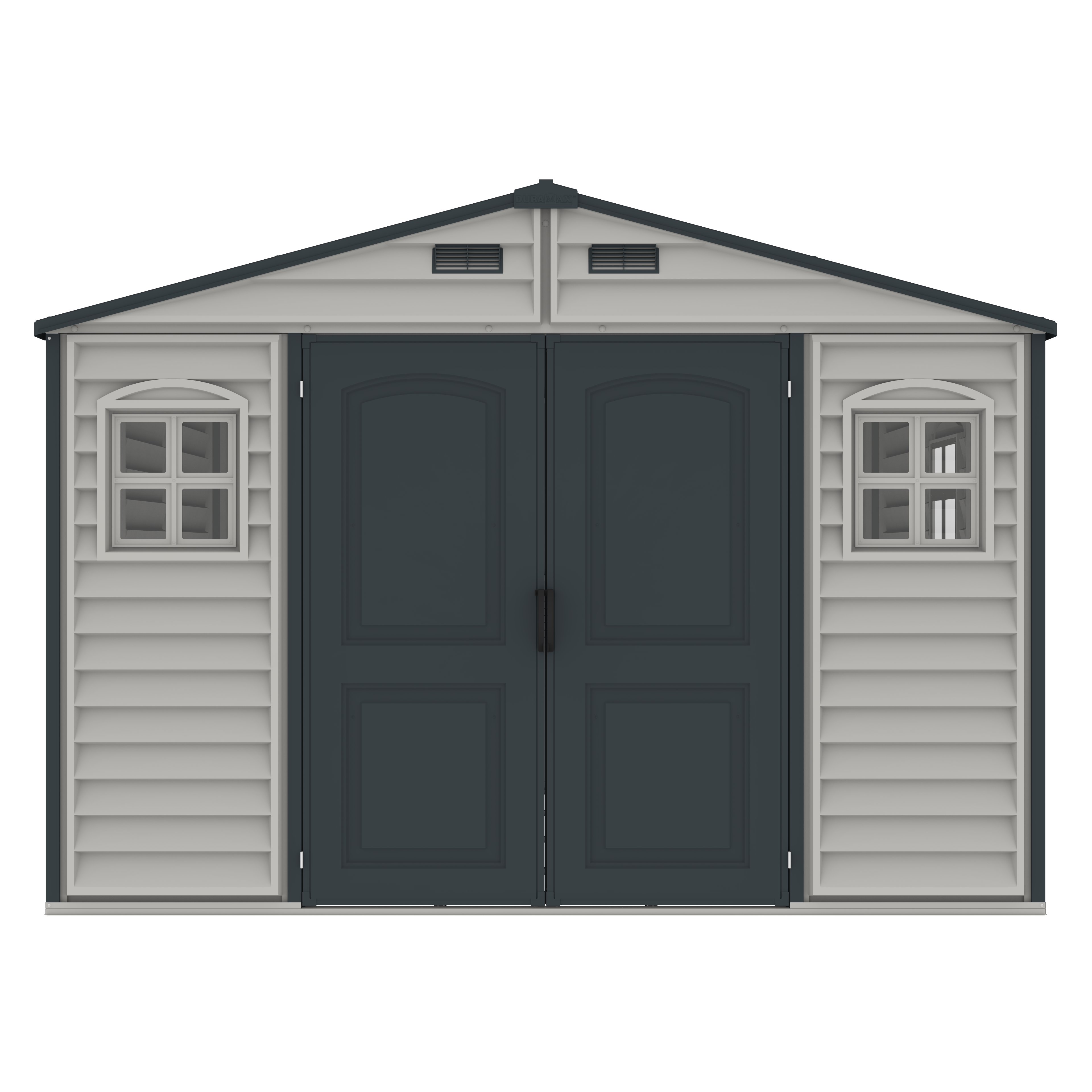 Duramax Woodside Plus 10.5x8 Vinyl Resin Outdoor Storage Shed With Foundation Kit - Backyard Livings