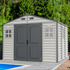 Duramax Woodside Plus 10.5x8 Vinyl Resin Outdoor Storage Shed With Foundation Kit - Backyard Livings