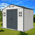 Duramax Woodside Plus 10.5x8 Vinyl Resin Outdoor Storage Shed With Foundation Kit - Backyard Livings