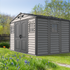 Duramax Woodside Plus 10.5x8 Vinyl Resin Outdoor Storage Shed With Foundation Kit