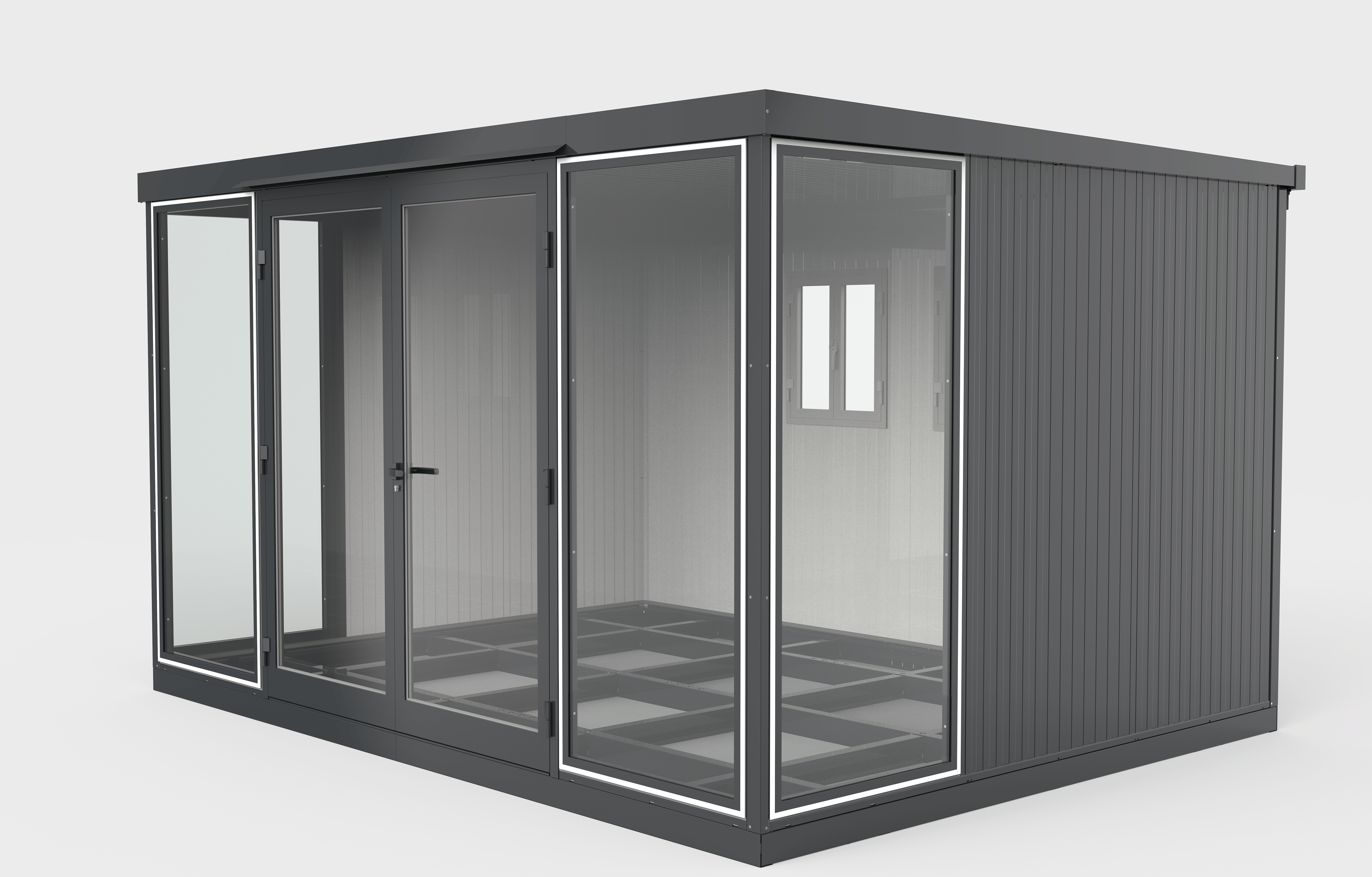 Duramax 13x10 Garden Glass Room, Outdoor Office, Shelter, Playroom and Insulated Building with Double Doors