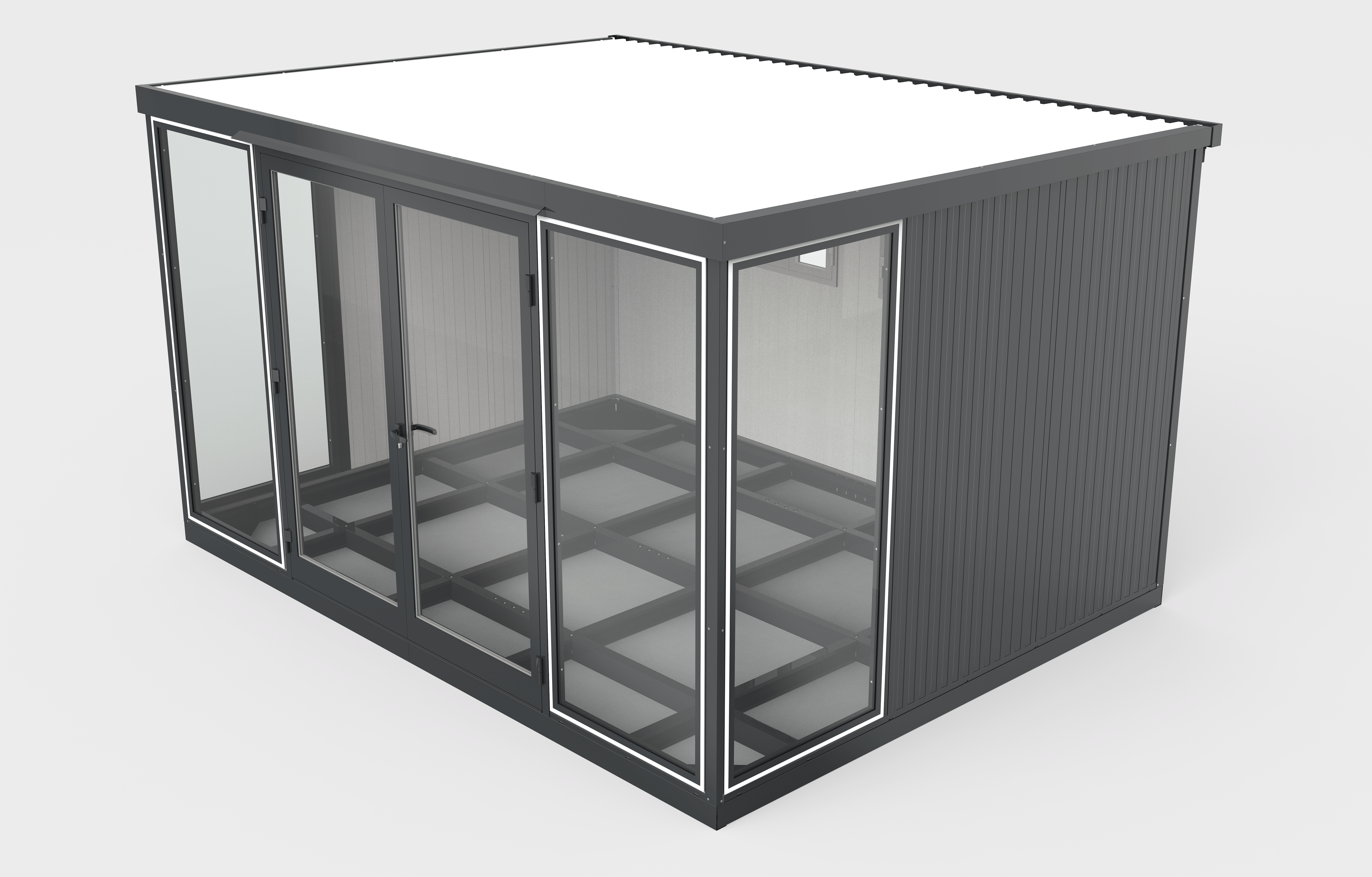 Duramax 13x10 Garden Glass Room, Outdoor Office, Shelter, Playroom and Insulated Building with Double Doors