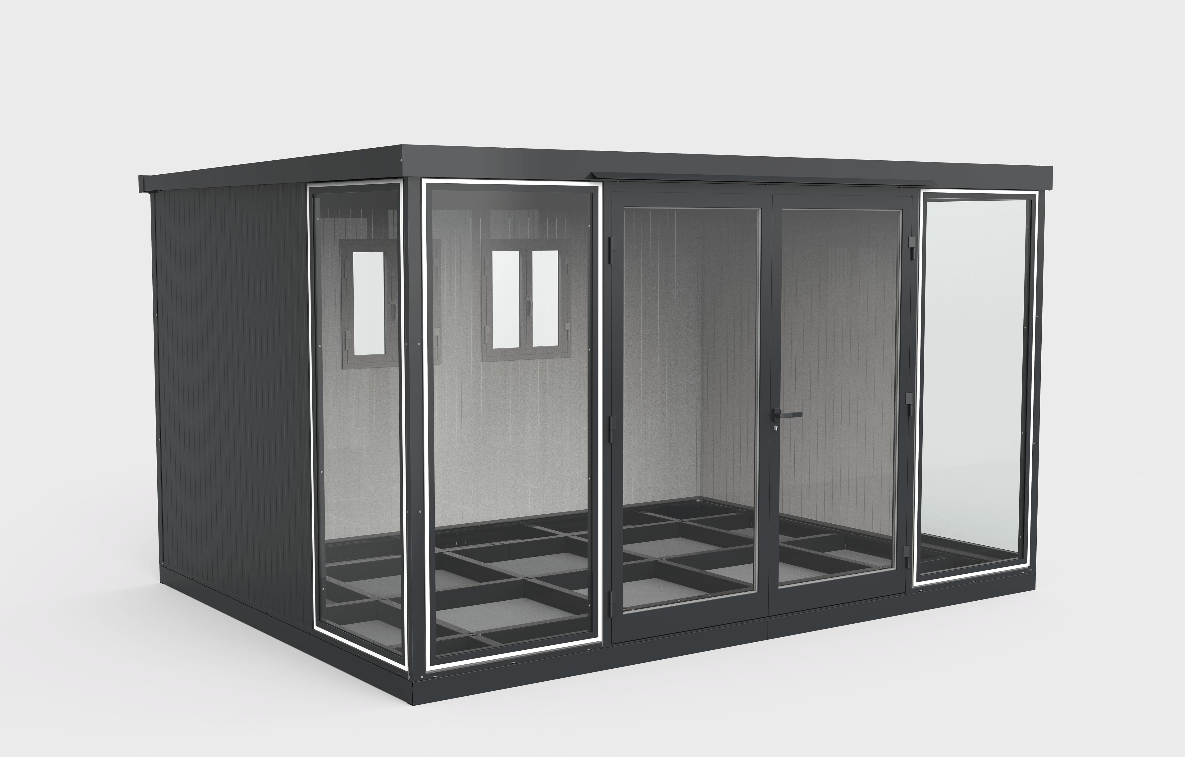 Duramax 13x10 Garden Glass Room, Outdoor Office, Shelter, Playroom and Insulated Building with Double Doors