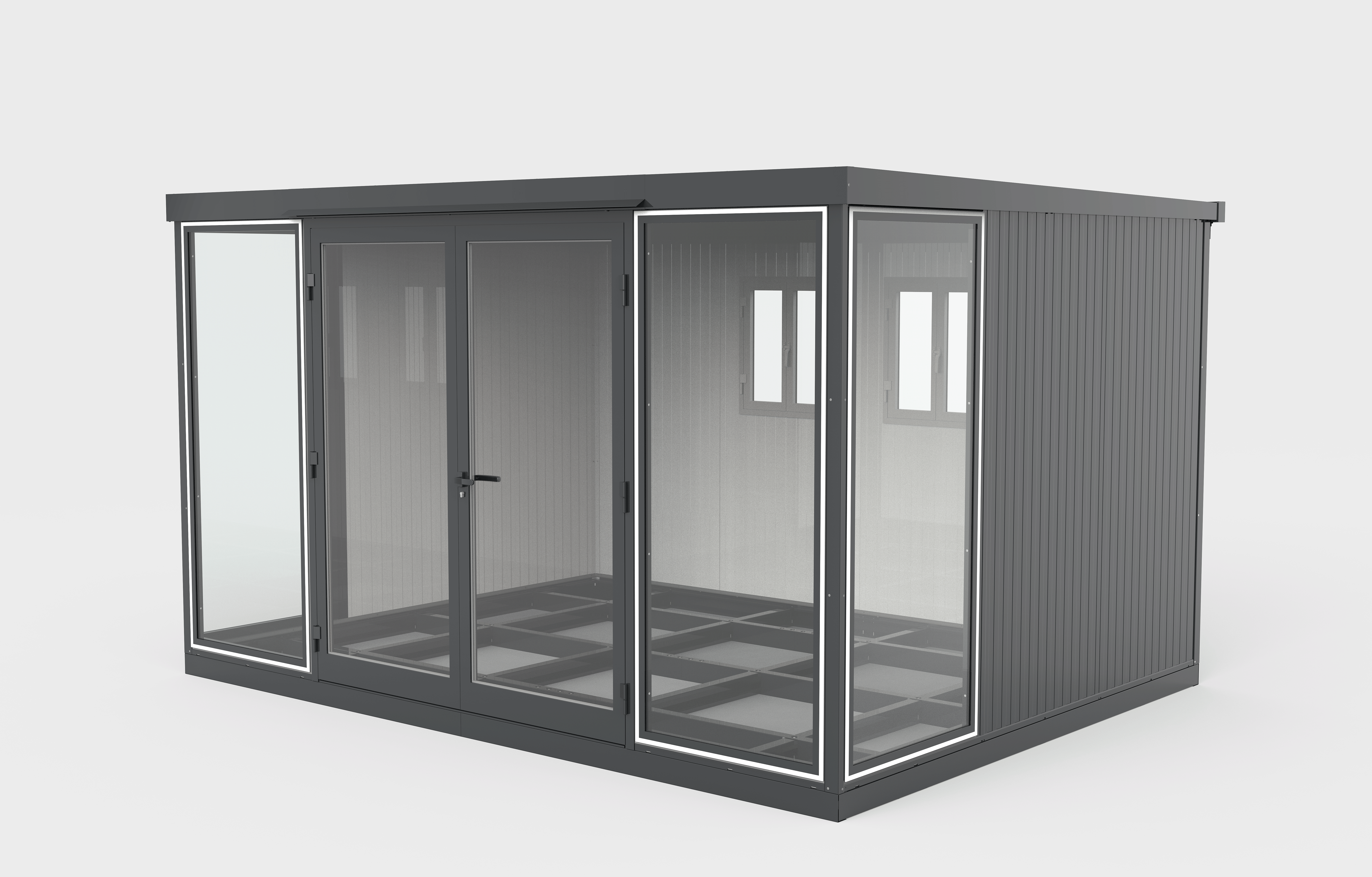 Duramax 13x10 Garden Glass Room, Outdoor Office, Shelter, Playroom and Insulated Building with Double Doors