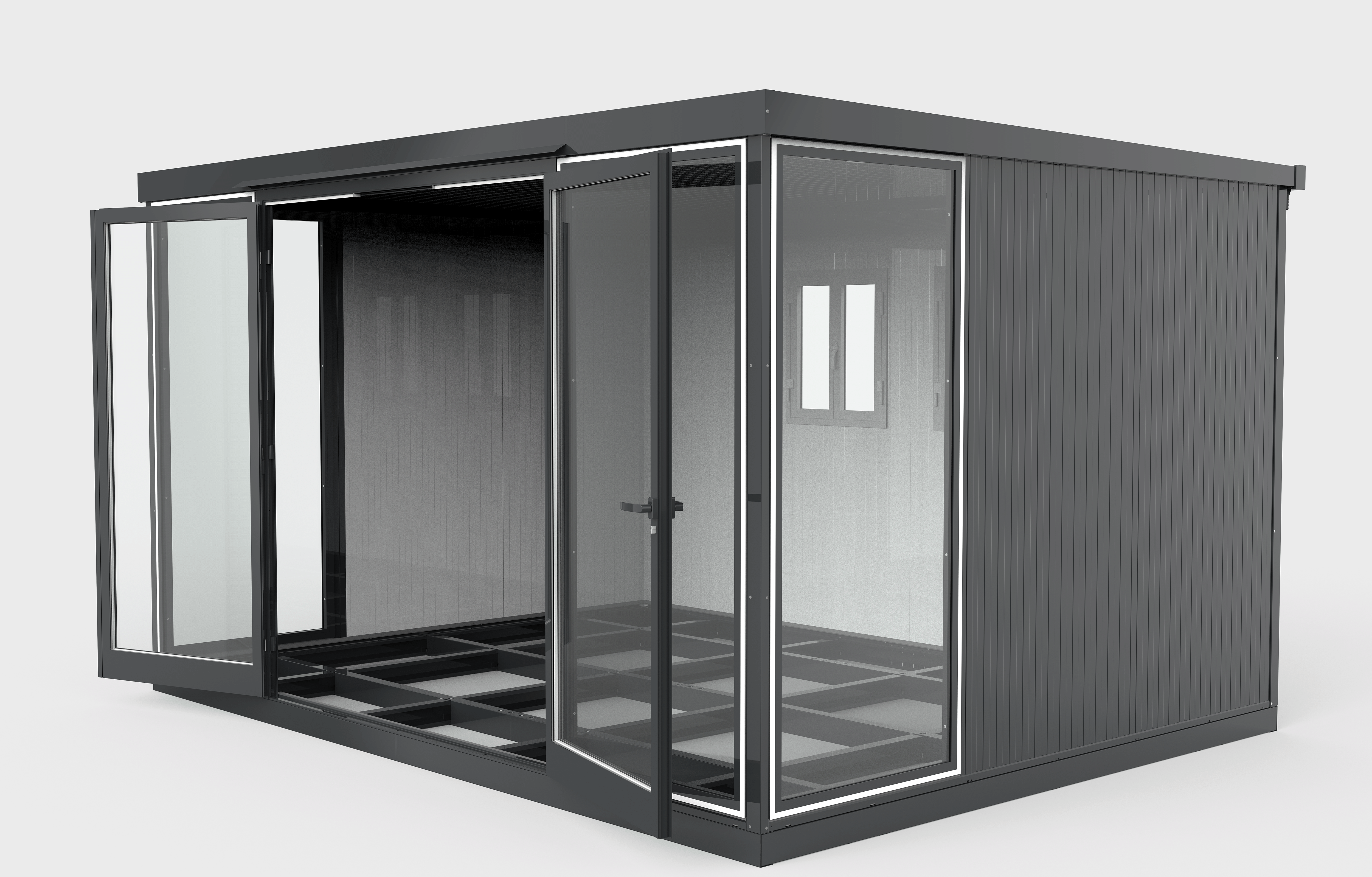 Duramax 13x10 Garden Glass Room, Outdoor Office, Shelter, Playroom and Insulated Building with Double Doors