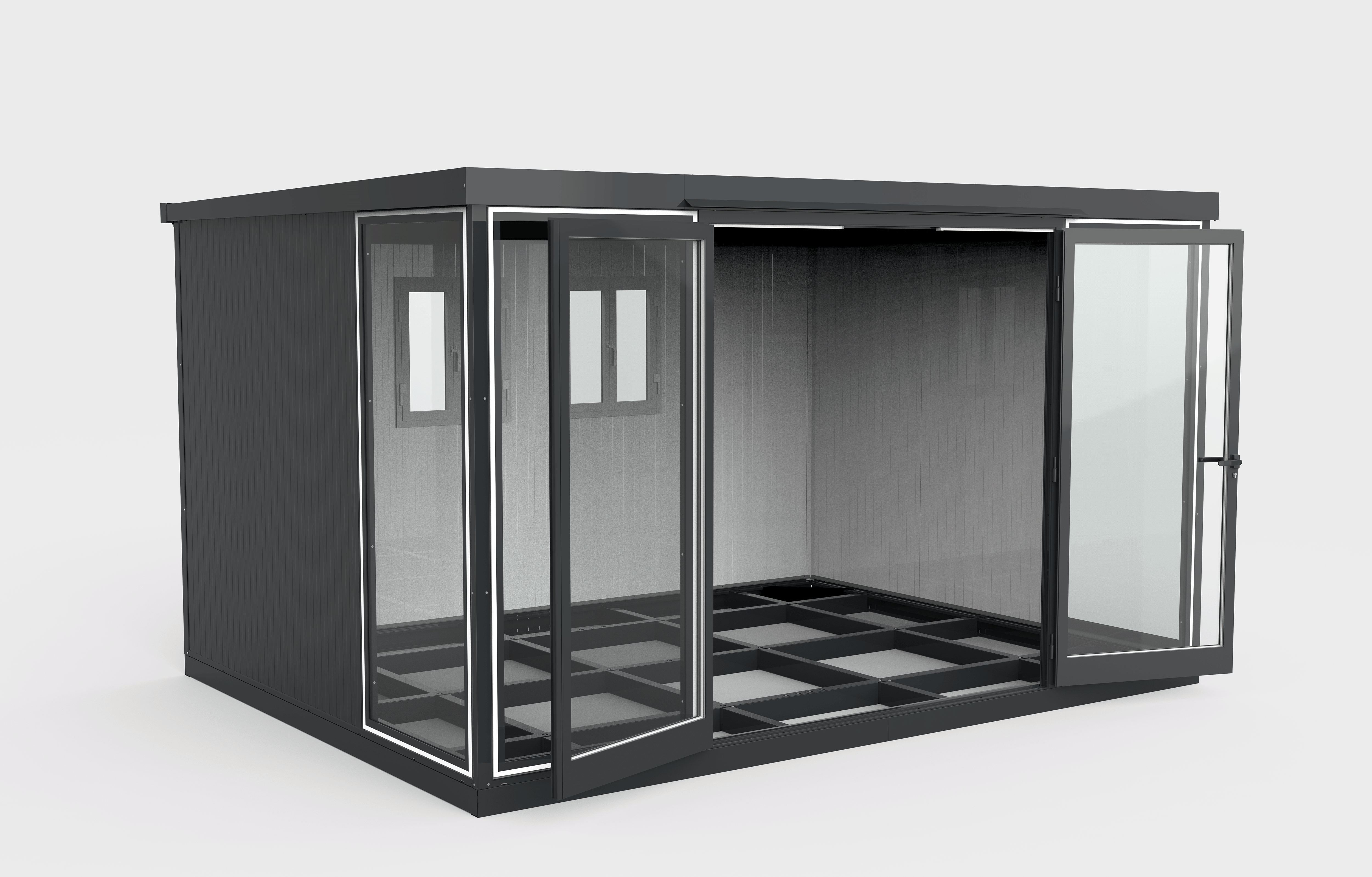 Duramax 13x10 Garden Glass Room, Outdoor Office, Shelter, Playroom and Insulated Building with Double Doors