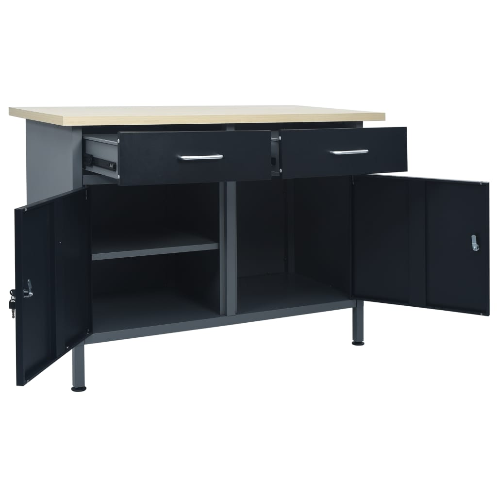 Workbench Black 47.2"x23.6"x33.5" Steel - Backyard Livings