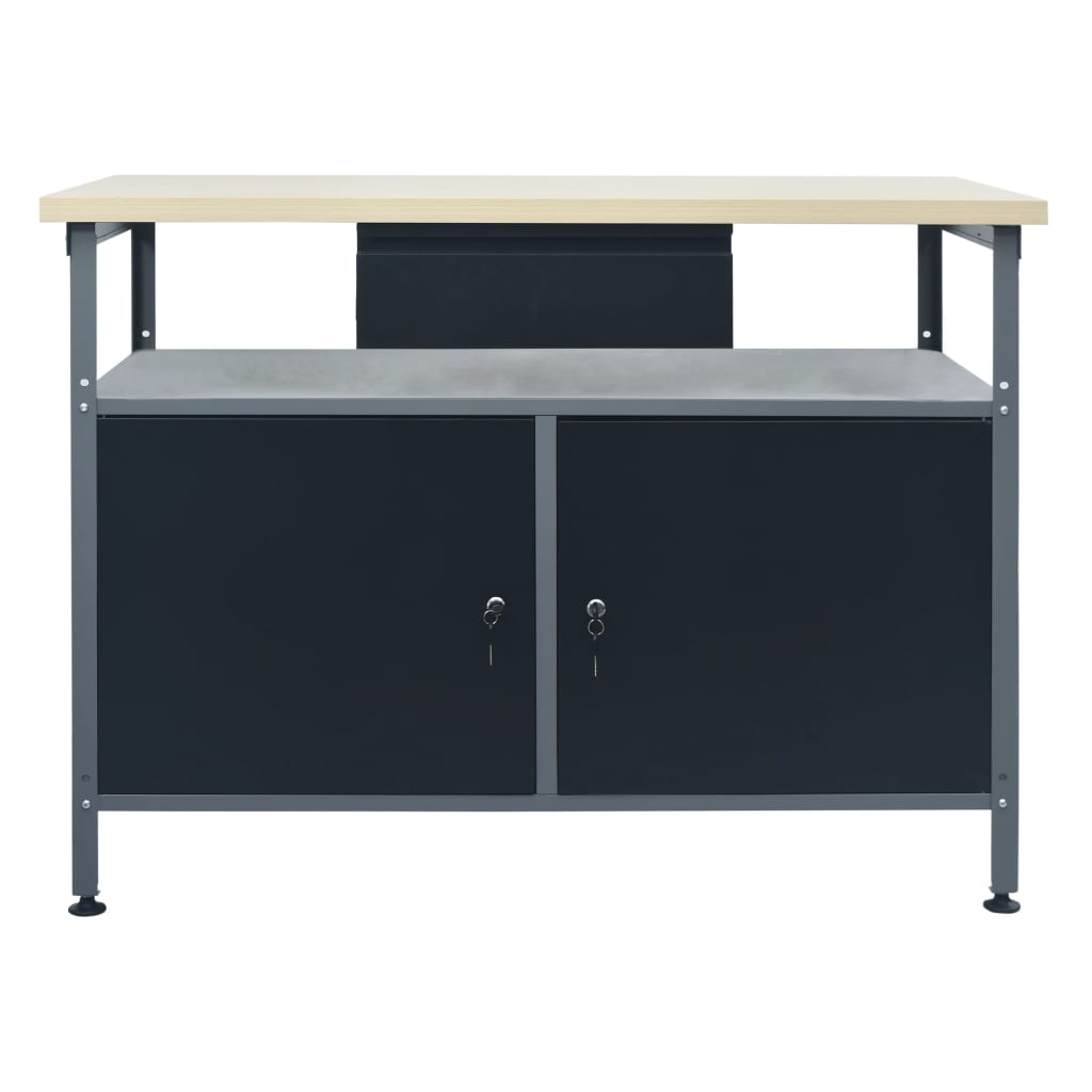 Workbench Black 47.2"x23.6"x33.5" Steel - Backyard Livings