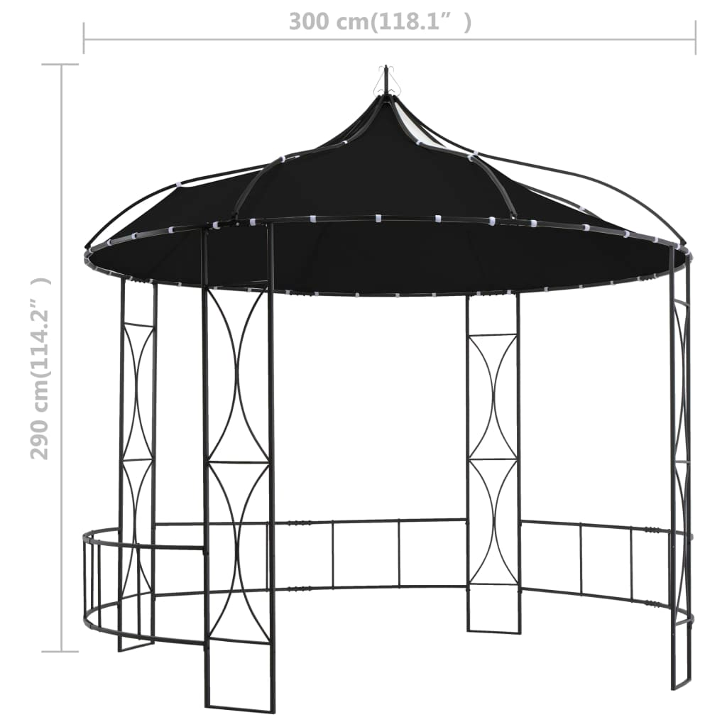 Gazebo 118.1" x 114.2" Anthracite Round - Backyard Livings