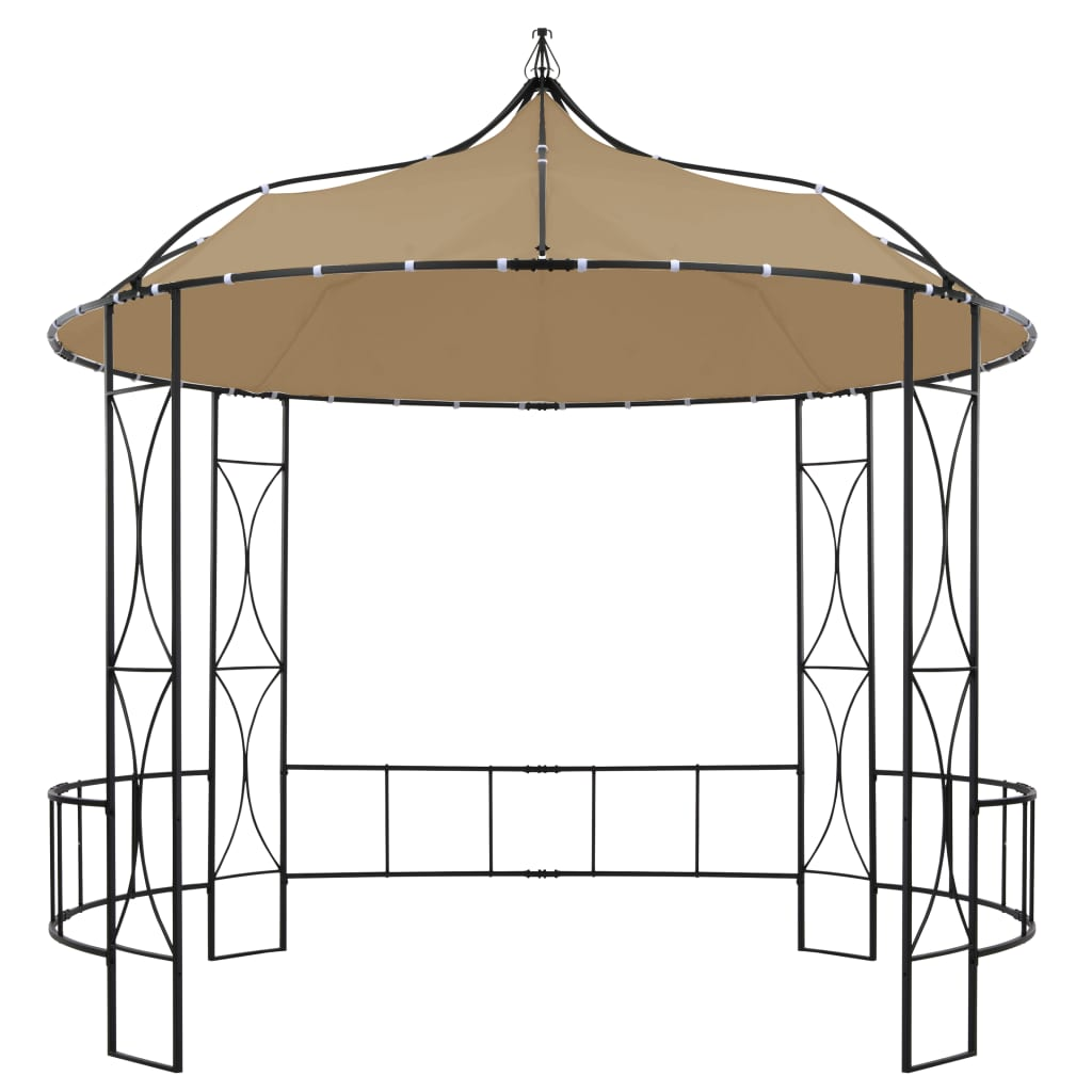 Gazebo 118.1" x 114.2" Taupe Round - Backyard Livings