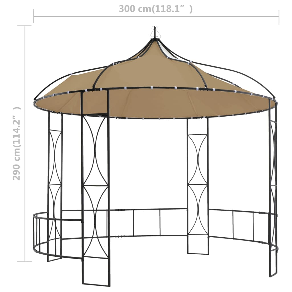 Gazebo 118.1" x 114.2" Taupe Round - Backyard Livings