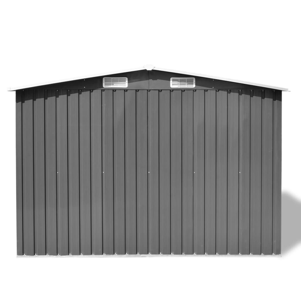 vidaXL Garden Storage Shed Gray Metal 101.2"x80.7"x70.1" - Backyard Livings