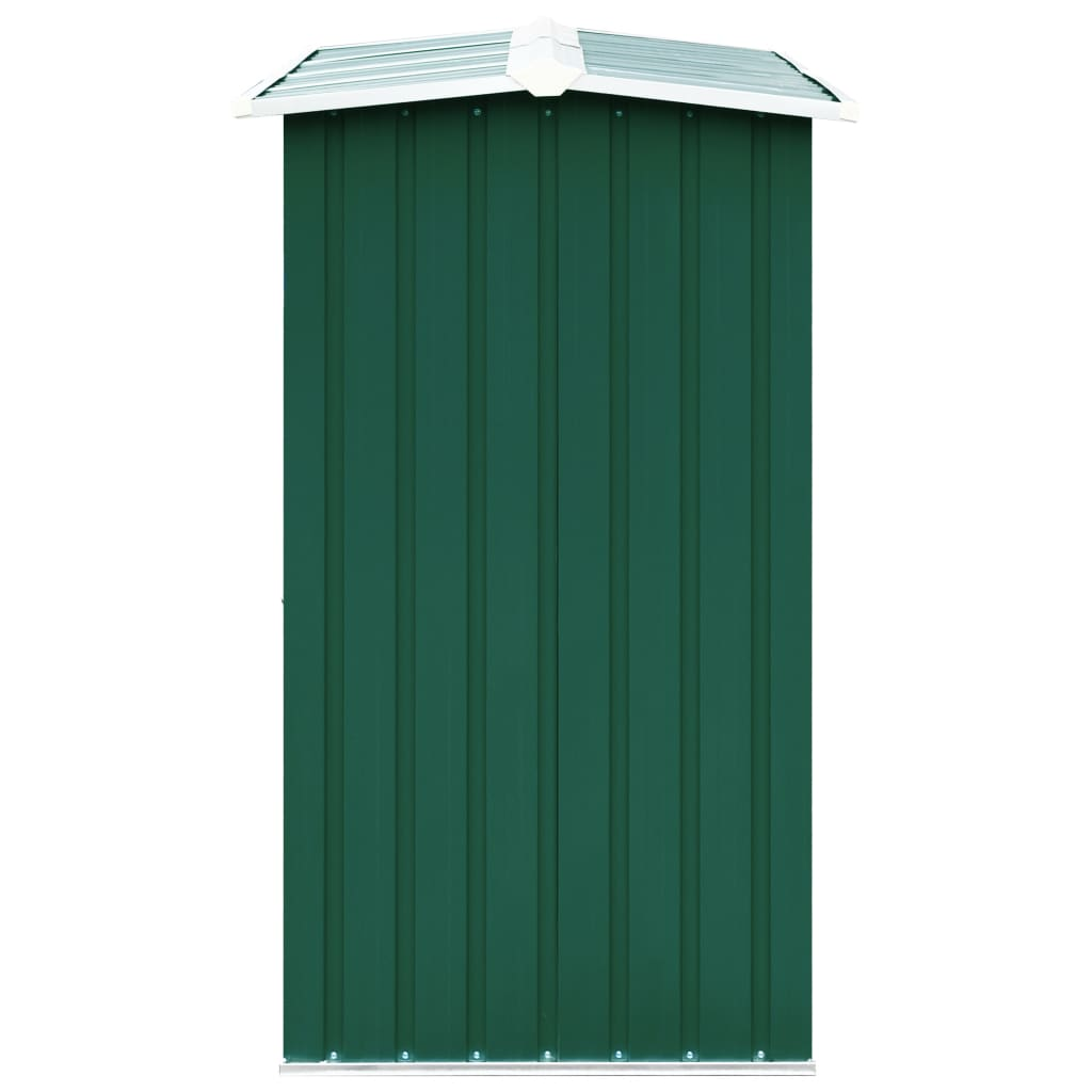 vidaXL Log Storage Shed Galvanized Steel 67.7"x35.8"x60.6" Green - Backyard Livings