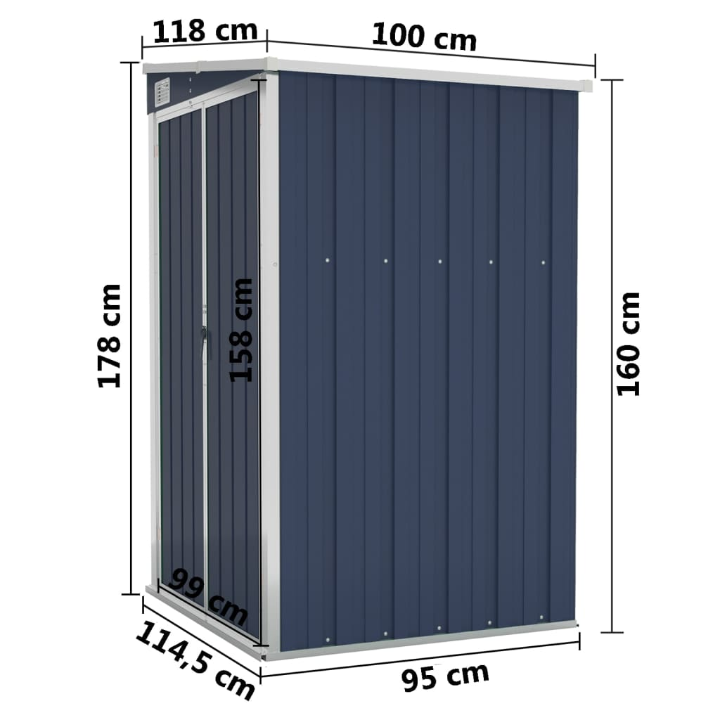 vidaXL Wall-mounted Garden Shed Anthracite 46.5"x39.4"x70.1" Steel - Backyard Livings