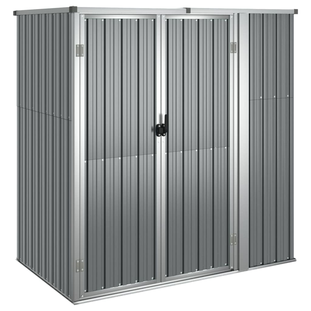 Garden Tool Shed Gray 63.4"x35"x63.4" Galvanized Steel - Backyard Livings