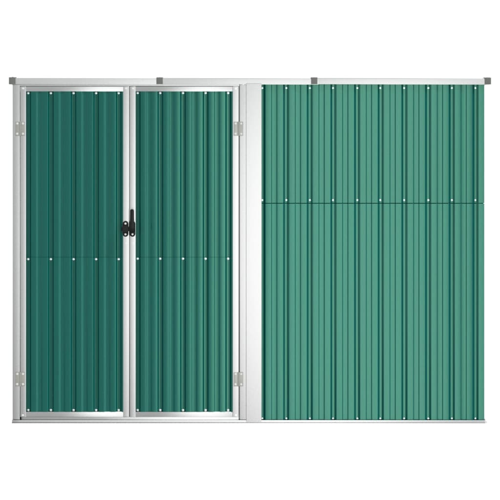 vidaXL Garden Tool Shed Green 88.6"x35"x63.4" Galvanized Steel - Backyard Livings