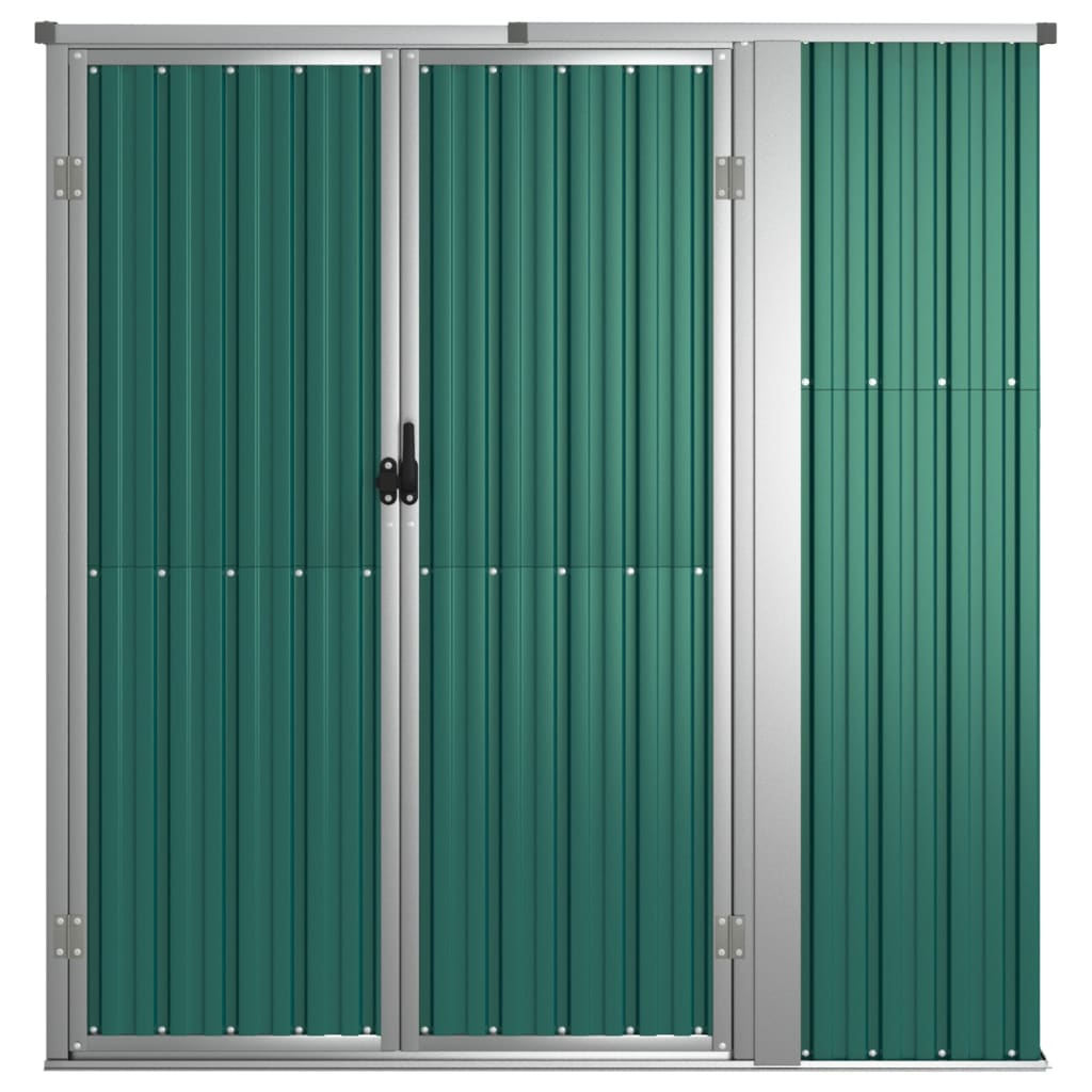 vidaXL Garden Tool Shed Green 63.4"x35"x63.4" Galvanized Steel - Backyard Livings