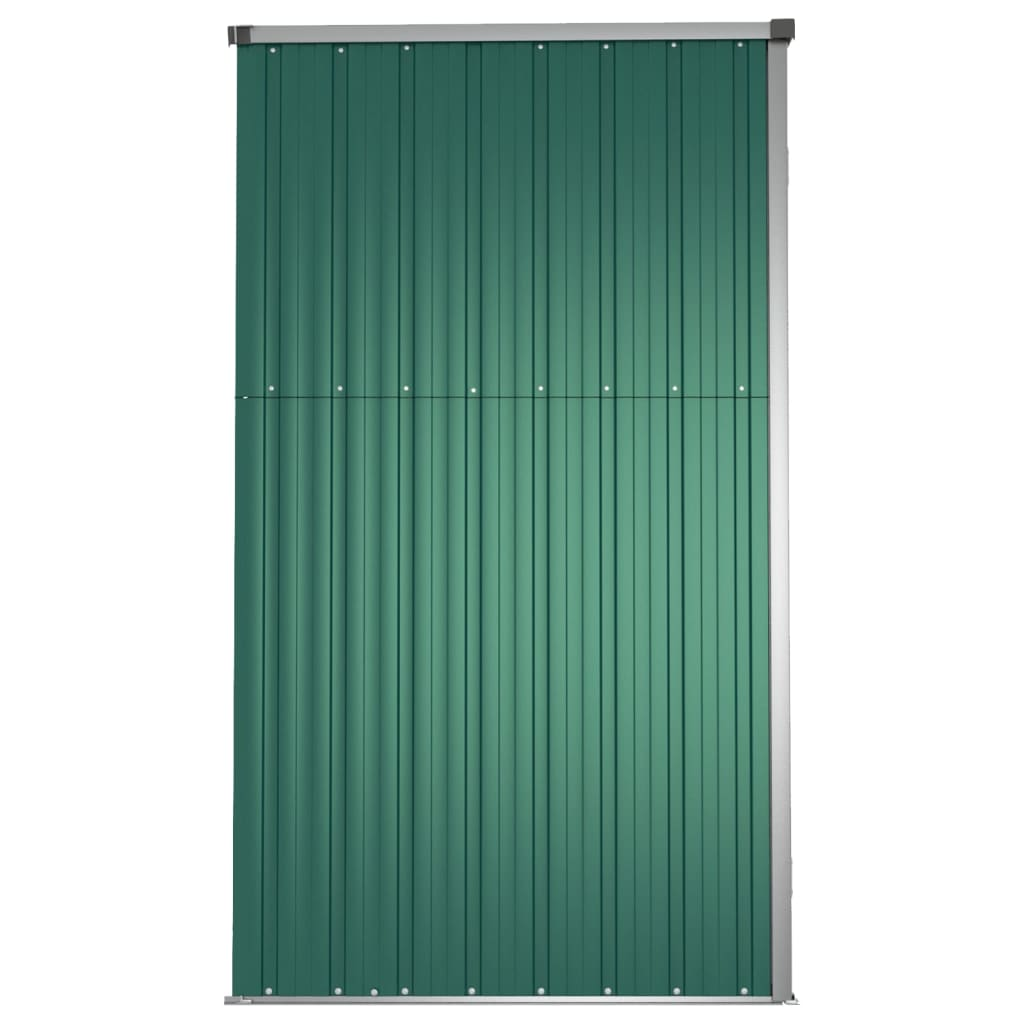 vidaXL Garden Tool Shed Green 63.4"x35"x63.4" Galvanized Steel - Backyard Livings