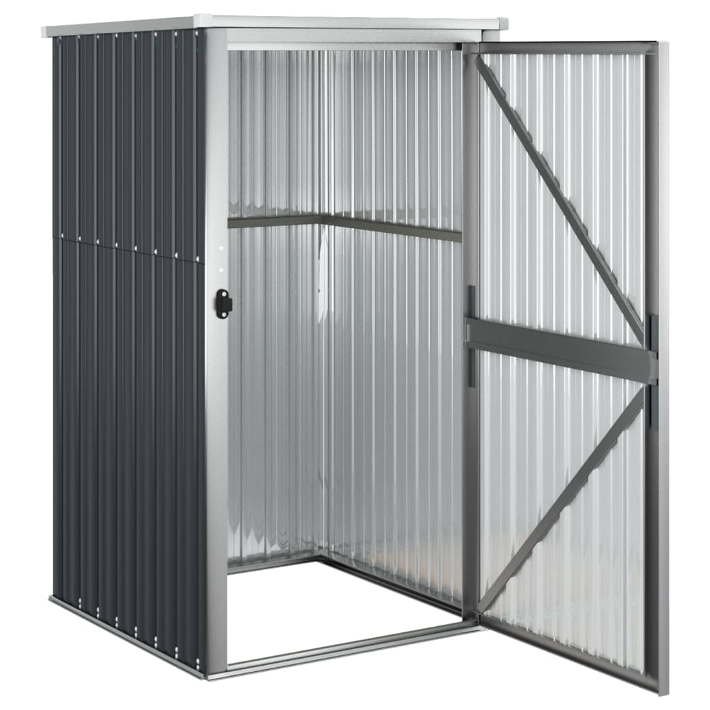 vidaXL Garden Tool Shed Anthracite 34.6"x35"x63.4" Galvanized Steel - Backyard Livings