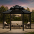 15 x 15 ft. Outdoor Hardtop Octagon Double Tiered Metal Gazebo - Backyard Livings