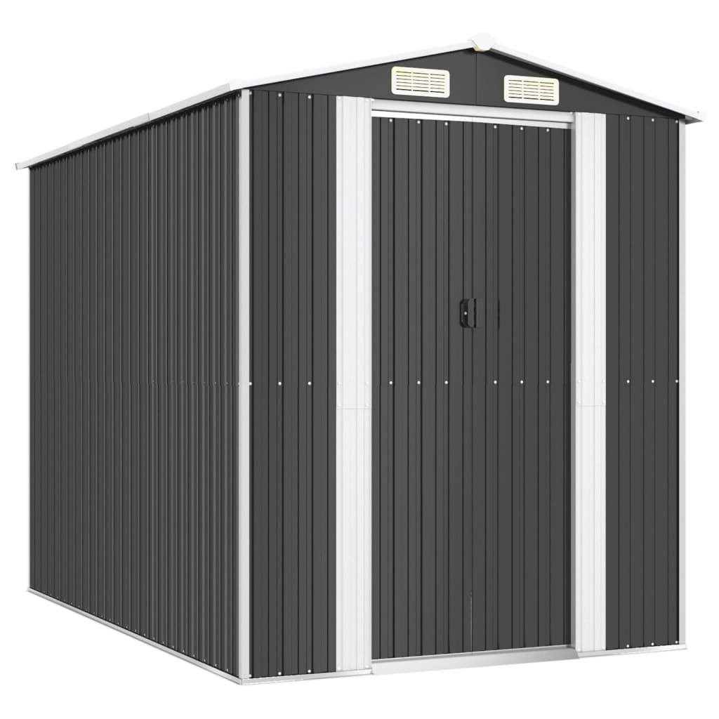 vidaXL Garden Shed Anthracite 75.6"x107.9"x87.8" Galvanized Steel - Backyard Livings