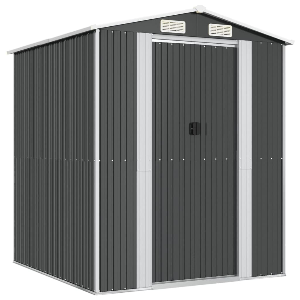 vidaXL Garden Shed Anthracite 75.6"x75.2"x87.8" Galvanized Steel - Backyard Livings