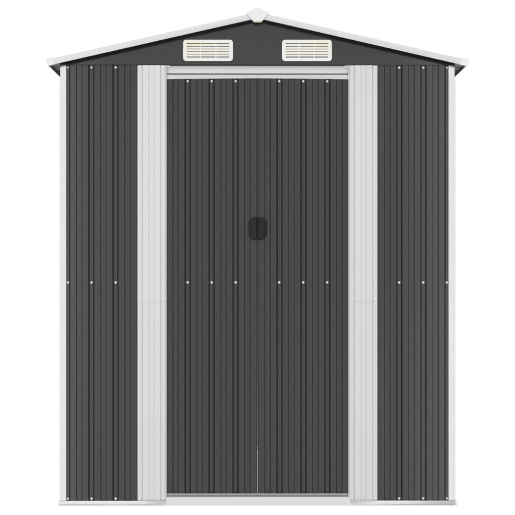 vidaXL Garden Shed Anthracite 75.6"x75.2"x87.8" Galvanized Steel - Backyard Livings