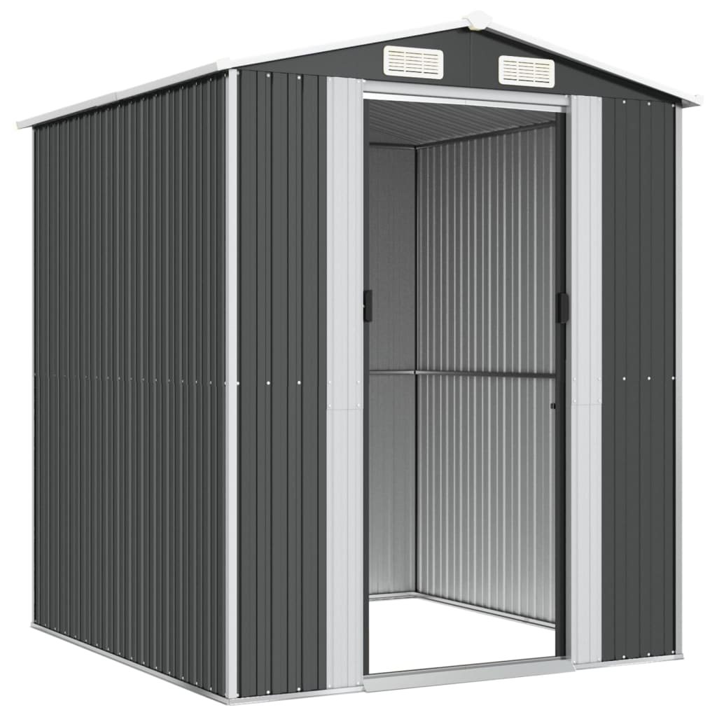 vidaXL Garden Shed Anthracite 75.6"x75.2"x87.8" Galvanized Steel - Backyard Livings