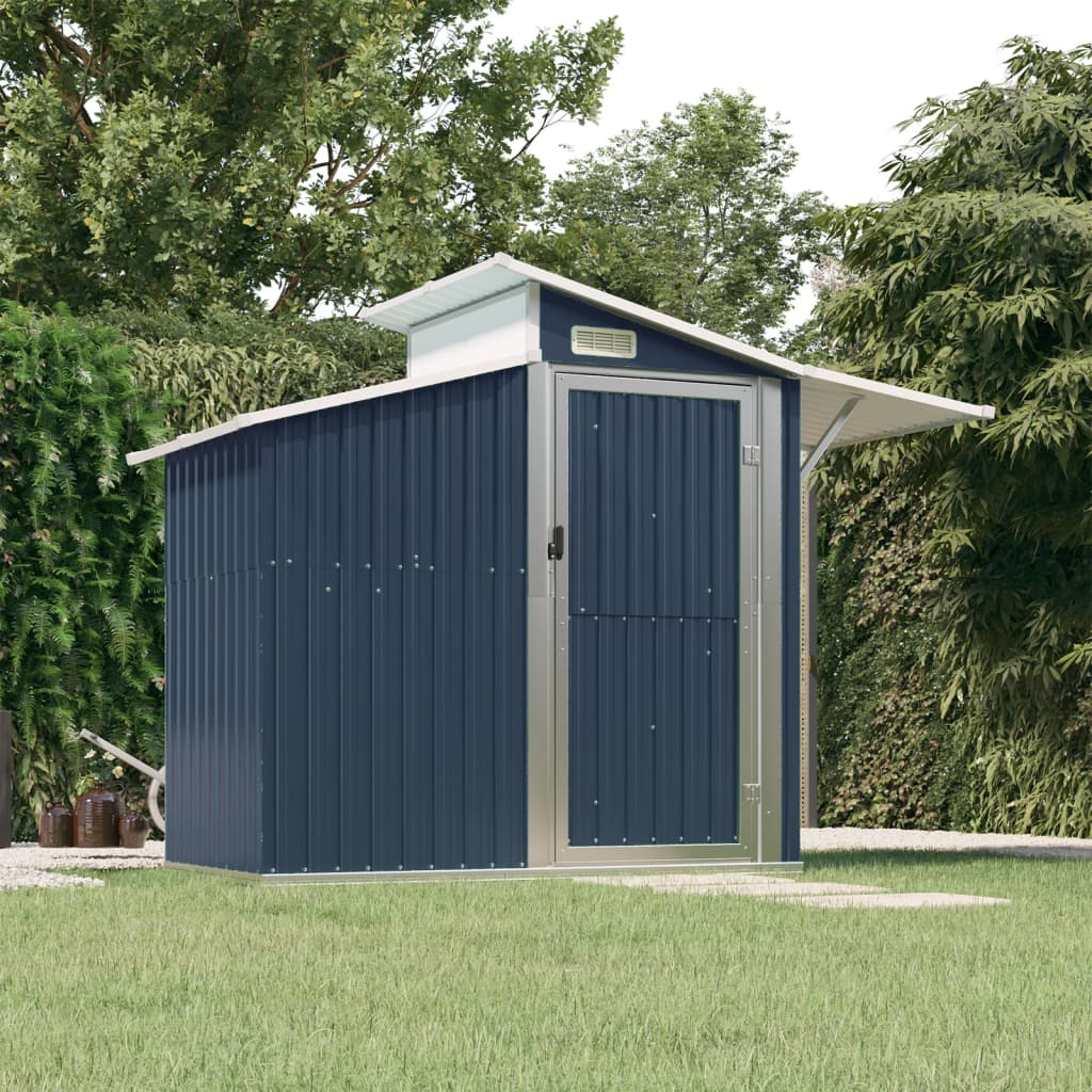 vidaXL Garden Shed Anthracite 106.3"x51.2"x82.1" Galvanized Steel - Backyard Livings