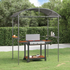 vidaXL BBQ Gazebo with Side Shelves Anthracite 86.6"x45.3"x90.6" Steel - Backyard Livings