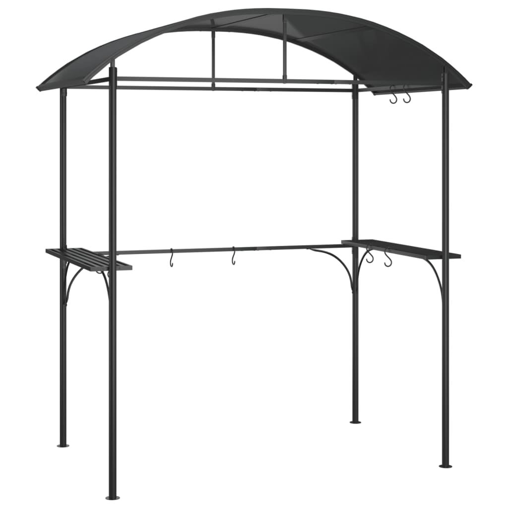 vidaXL BBQ Gazebo with Side Shelves Anthracite 86.6"x45.3"x90.6" Steel - Backyard Livings