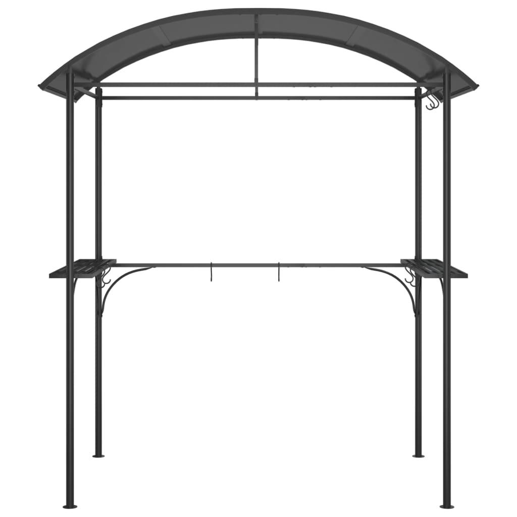 vidaXL BBQ Gazebo with Side Shelves Anthracite 86.6"x45.3"x90.6" Steel - Backyard Livings