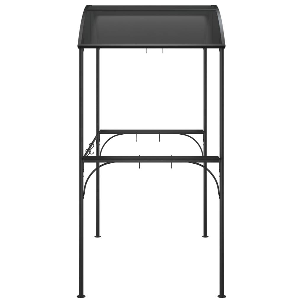 vidaXL BBQ Gazebo with Side Shelves Anthracite 86.6"x45.3"x90.6" Steel - Backyard Livings