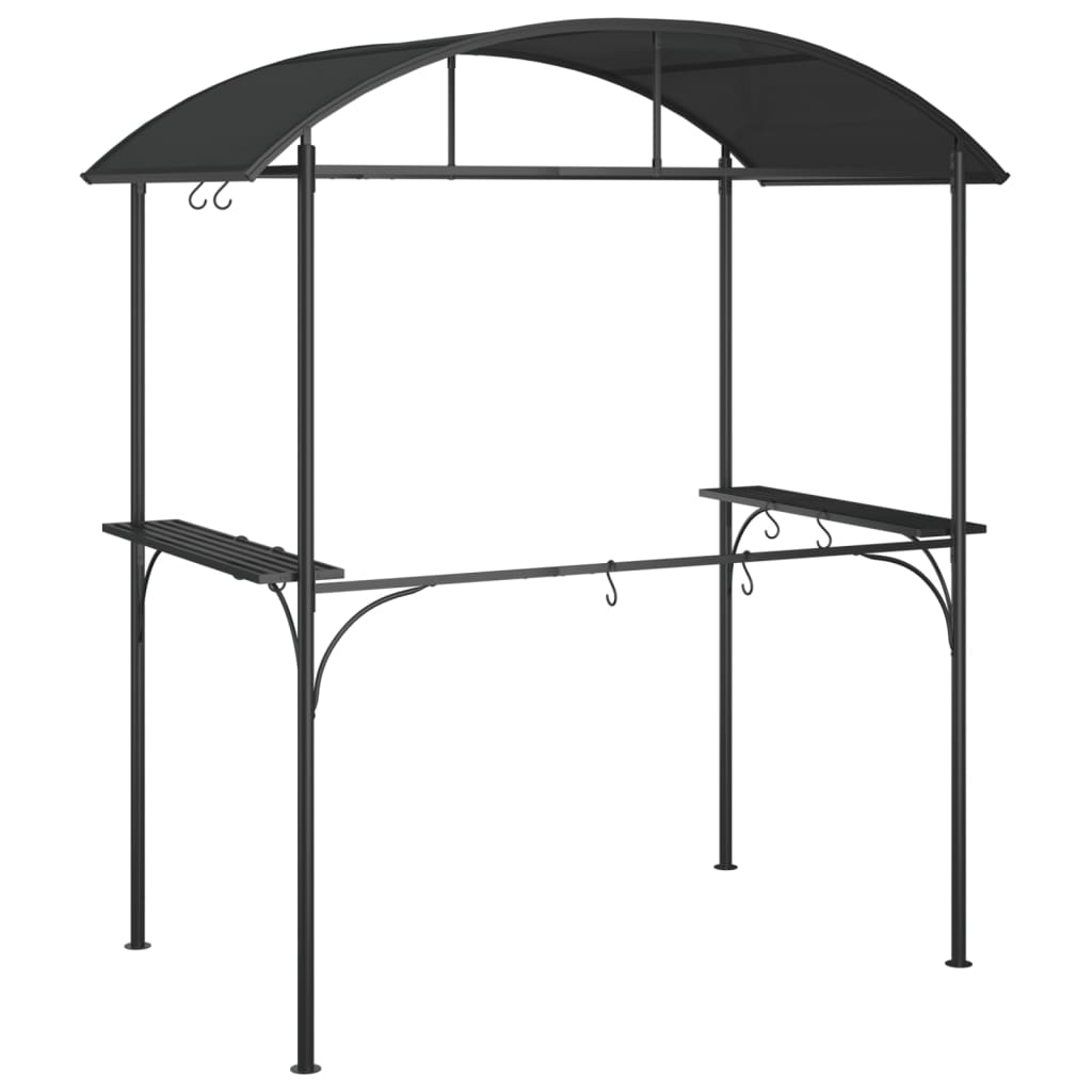 vidaXL BBQ Gazebo with Side Shelves Anthracite 86.6"x45.3"x90.6" Steel - Backyard Livings