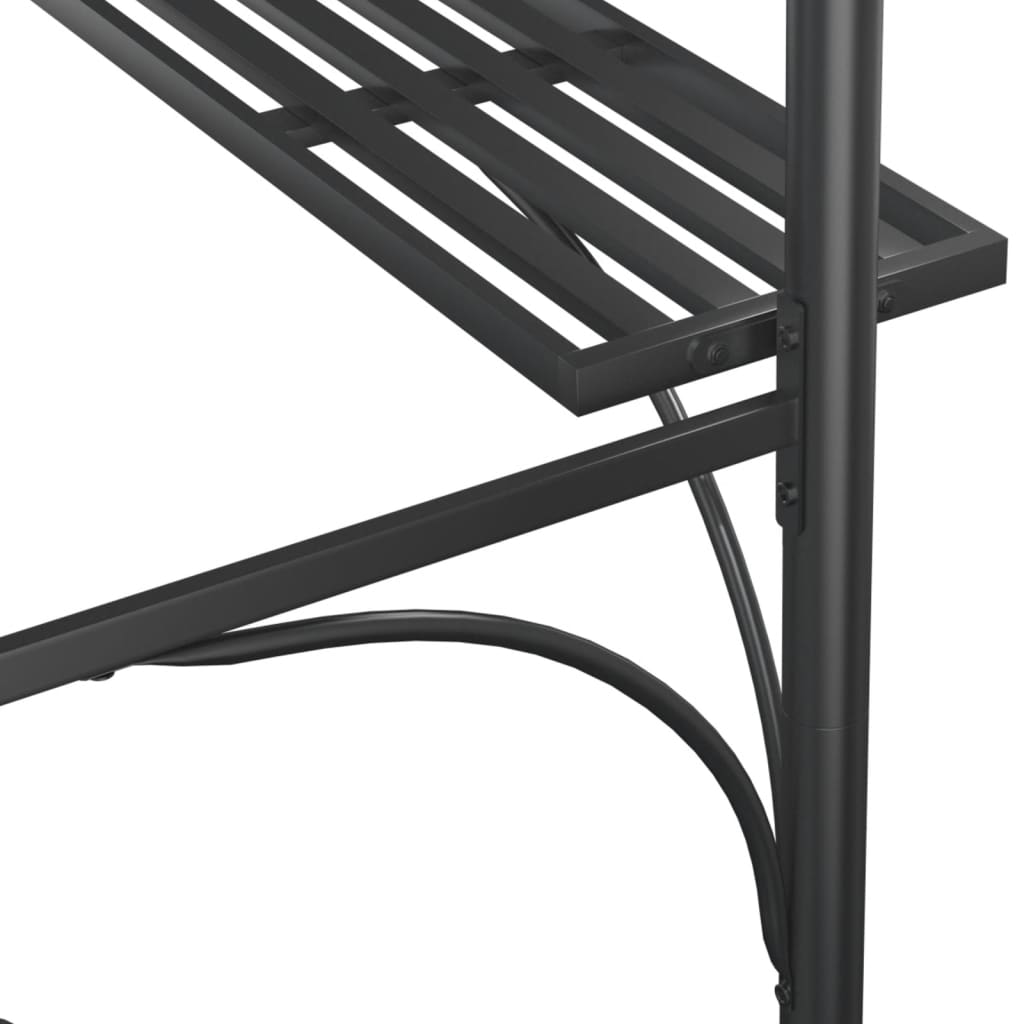 vidaXL BBQ Gazebo with Side Shelves Anthracite 86.6"x45.3"x90.6" Steel - Backyard Livings