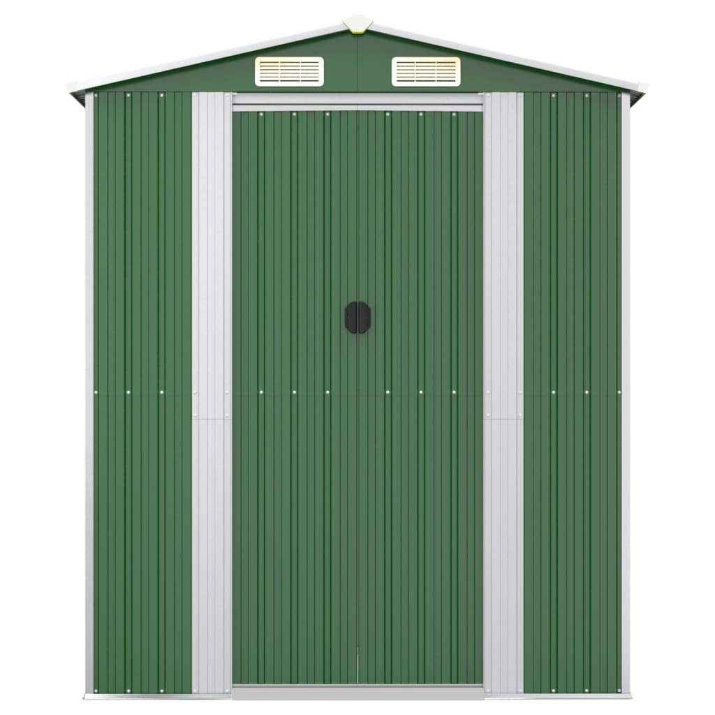 vidaXL Garden Shed Green 75.6"x42.5"x87.8" Galvanized Steel - Backyard Livings