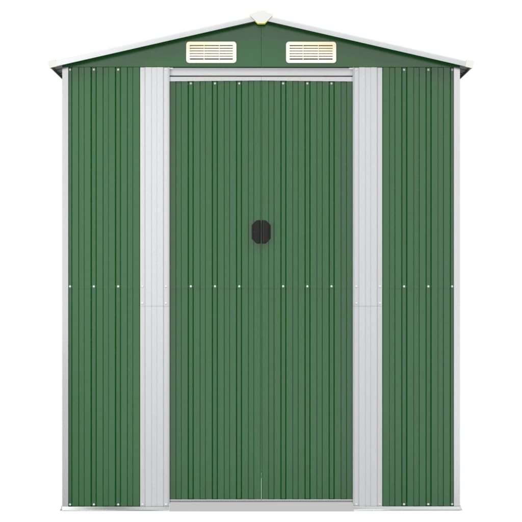 vidaXL Garden Shed Green 75.6"x107.9"x87.8" Galvanized Steel - Backyard Livings