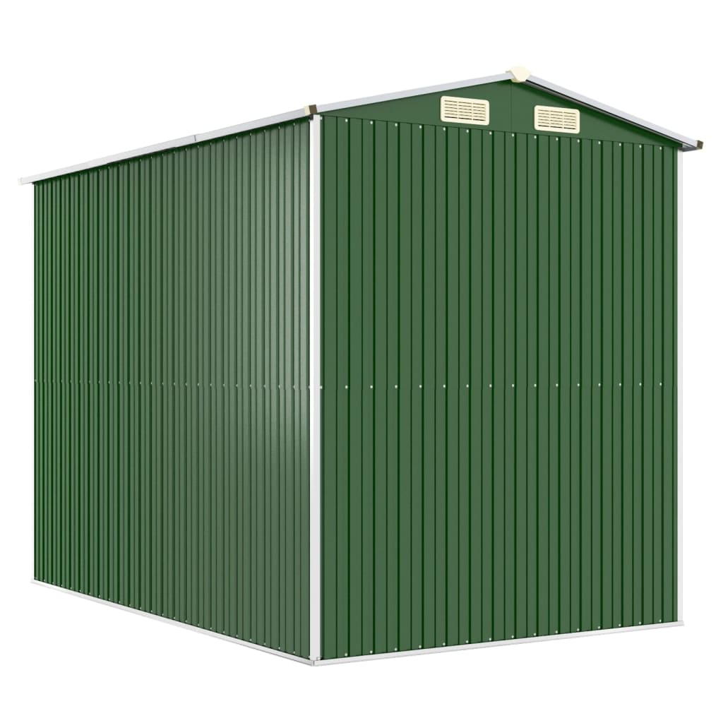 vidaXL Garden Shed Green 75.6"x107.9"x87.8" Galvanized Steel - Backyard Livings