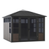 11 Ft. x 11 Ft. Outdoor Rust-resistant Aluminum Sunroom . Black Hardtop Gazebo - Backyard Livings