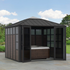 11 Ft. x 11 Ft. Outdoor Rust-resistant Aluminum Sunroom . Black Hardtop Gazebo - Backyard Livings