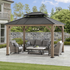 10 ft. x 12 ft. Cedar Framed Gazebo with Steel Hardtop - Backyard Livings