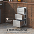 Outdoor Kitchen Drawers 16" W x 28.5" H x 20.5" D, Flush Mount Triple Access BBQ Drawers Stainless Steel with Handle, BBQ Island Drawers for Outdoor Kitchens or Patio Grill Station - Backyard Livings