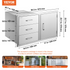 Outdoor Kitchen Door Drawer Combo 38.1''W x 22.6''H x 20.8''D, BBQ Access Door/Triple Drawers Combo with Stainless Steel Handles, Perfect for BBQ Island Patio Grill Station - Backyard Livings