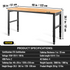 Workbench Adjustable Height, 48" L X 20" W X 38.1" H Garage Table w/ 28.3" - 38.1" Heights & 2000 LBS Load Capacity, with Power Outlets & Hardwood Top & Metal Frame & Foot Pads, for Office Home - Backyard Livings